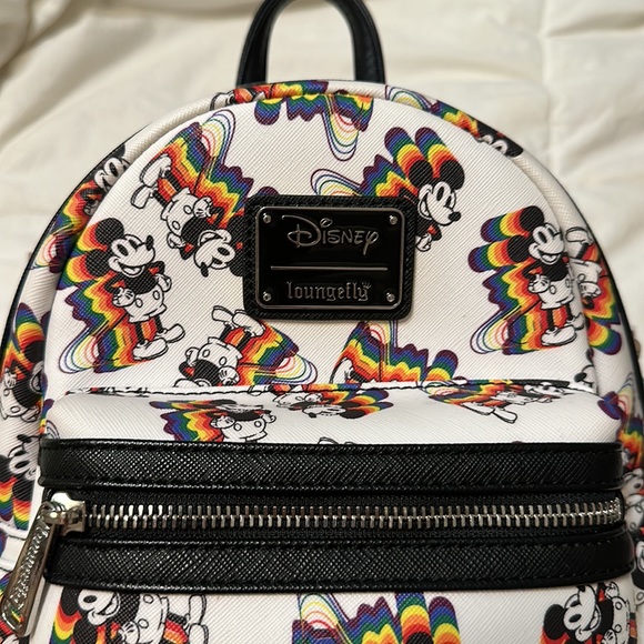 Disney Loungefly Mickey Rainbow Pride backpack like new - Picture 2 of 5